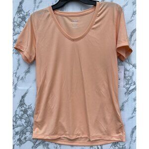 Athletic Works XS Peach V-Neck Shirt Made From Recycled Fibers Lightweight